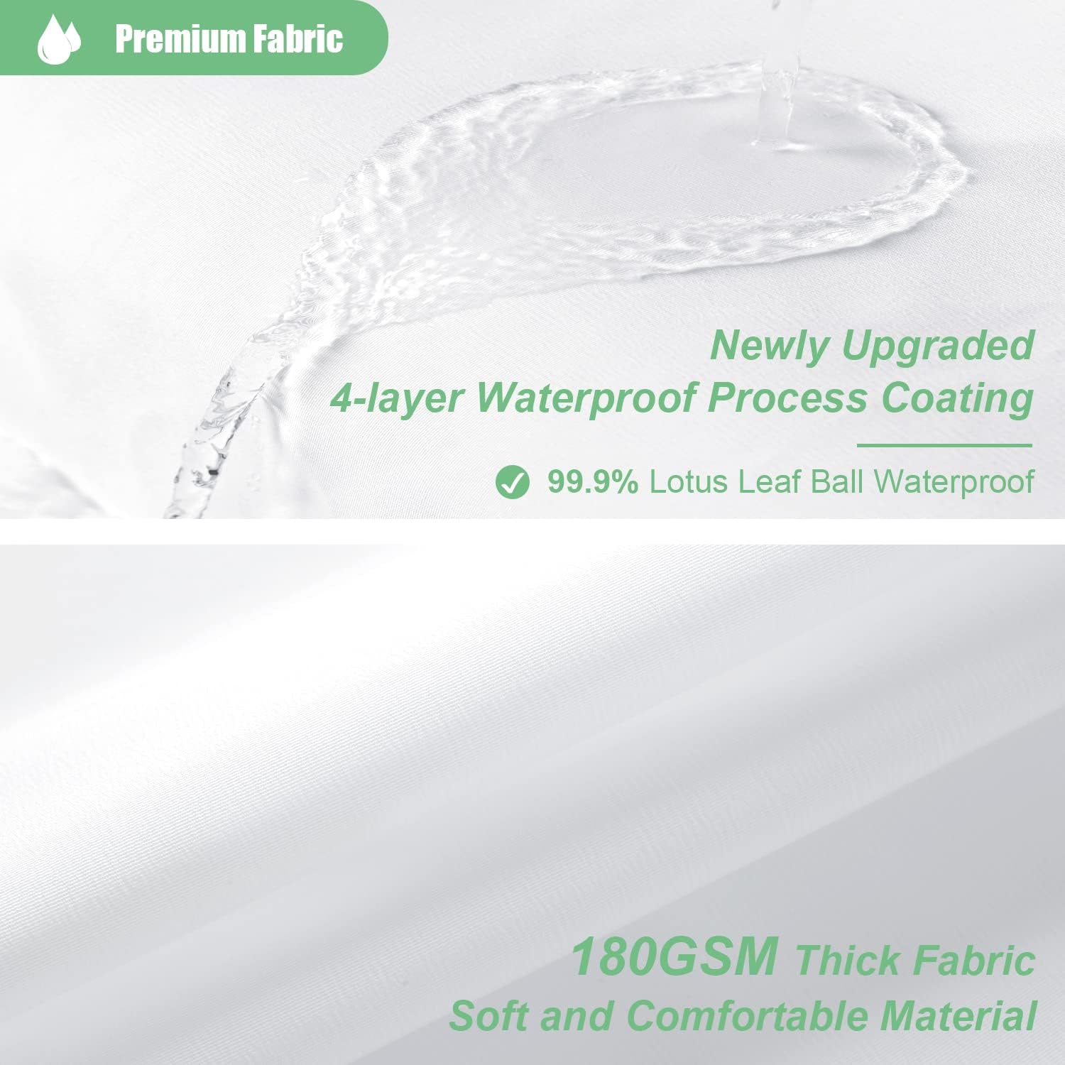 White Fabric Shower Curtain, Tufted Chenille Striped Textured Cloth Shower Curtain for Bathroom, Modern Farmhouse Shabby Chic Waterproof Shower Curtain Set with Hook, Machine Washable, 72x72 - Image 3